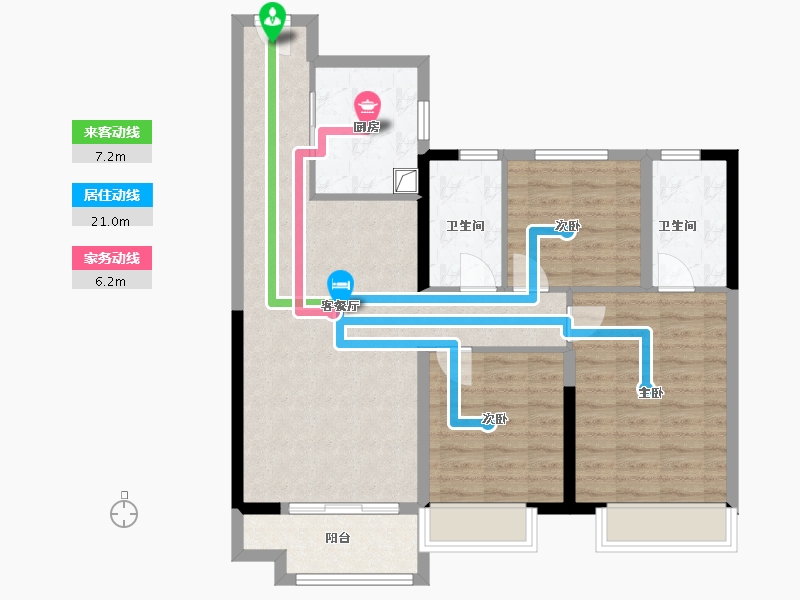 山东省-潍坊市-世纪城-90.40-户型库-动静线