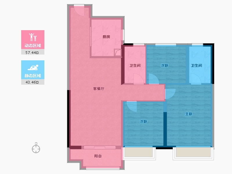 山东省-潍坊市-世纪城-90.40-户型库-动静分区