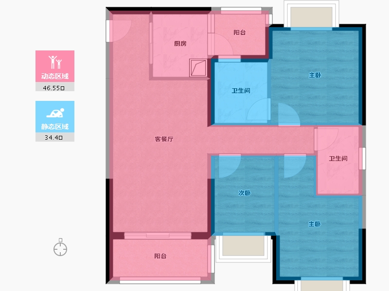 四川省-眉山市-恒大文旅城-75.10-户型库-动静分区