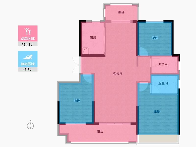 山东省-菏泽市-佳和诚园-104.88-户型库-动静分区