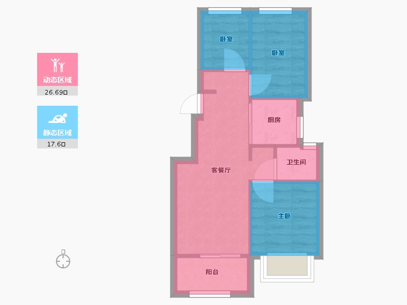 江苏省-苏州市-红树湾花园-77.60-户型库-动静分区