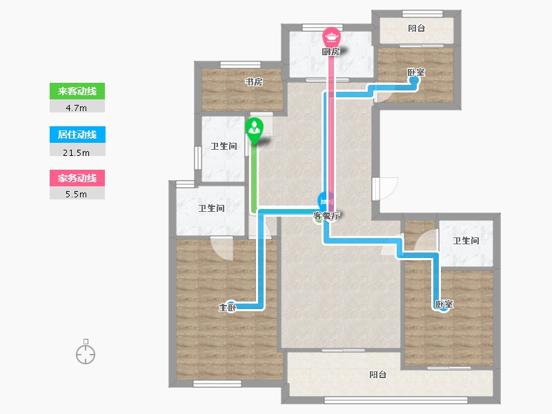 浙江省-嘉兴市-柳岸春风-120.00-户型库-动静线