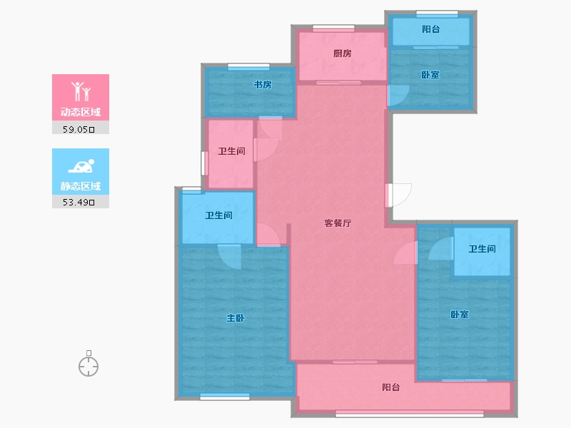 浙江省-嘉兴市-柳岸春风-120.00-户型库-动静分区