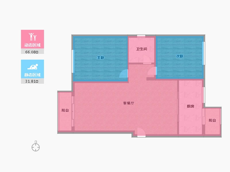 北京-北京市-礼贤家园-89.42-户型库-动静分区