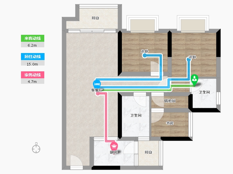 重庆-重庆市-凯邦两江城-78.54-户型库-动静线