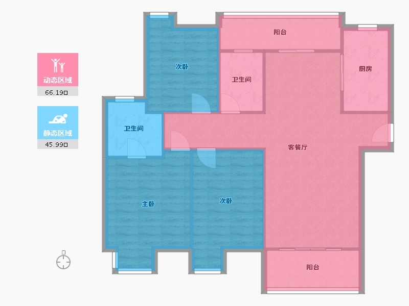 江苏省-苏州市-江南安康里-106.40-户型库-动静分区