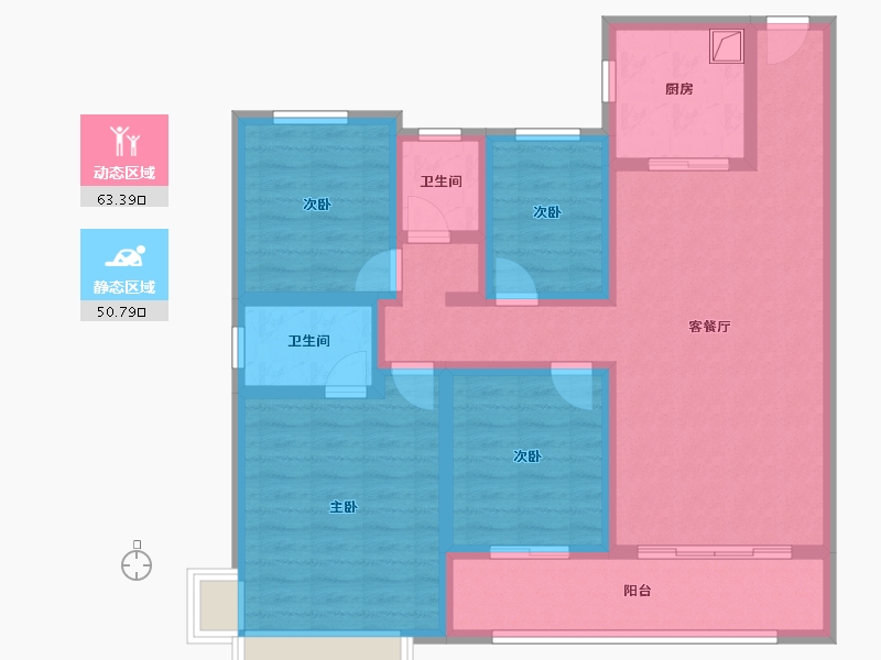 陕西省-西安市-新城首府-97.42-户型库-动静分区