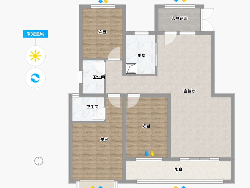 河北省-邢台市-公元壹号院-106.20-户型库-采光通风