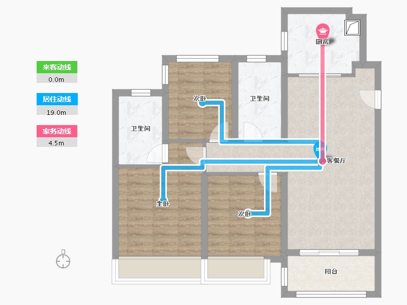 江苏省-苏州市-首开棠前如苑-75.00-户型库-动静线