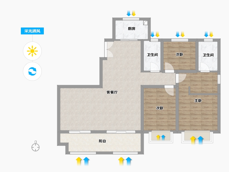 河北省-邢台市-家乐园天一湾-111.30-户型库-采光通风