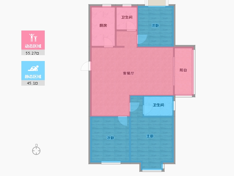 江苏省-南京市-威尼斯水城十八街区-99.44-户型库-动静分区