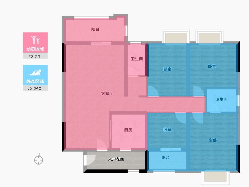 广西壮族自治区-来宾市-红水河1号-133.00-户型库-动静分区