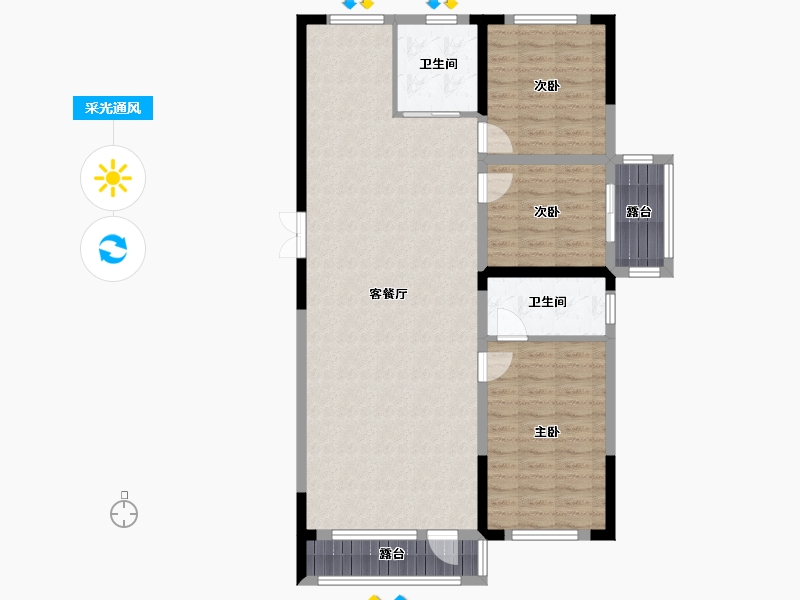 吉林省-白城市-明珠花园-106.00-户型库-采光通风