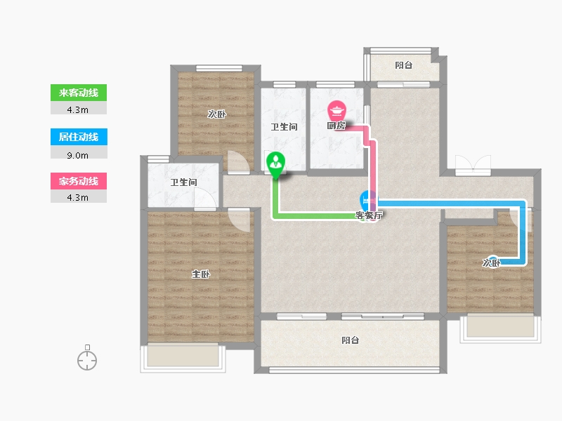 河南省-焦作市-建业新筑-111.20-户型库-动静线