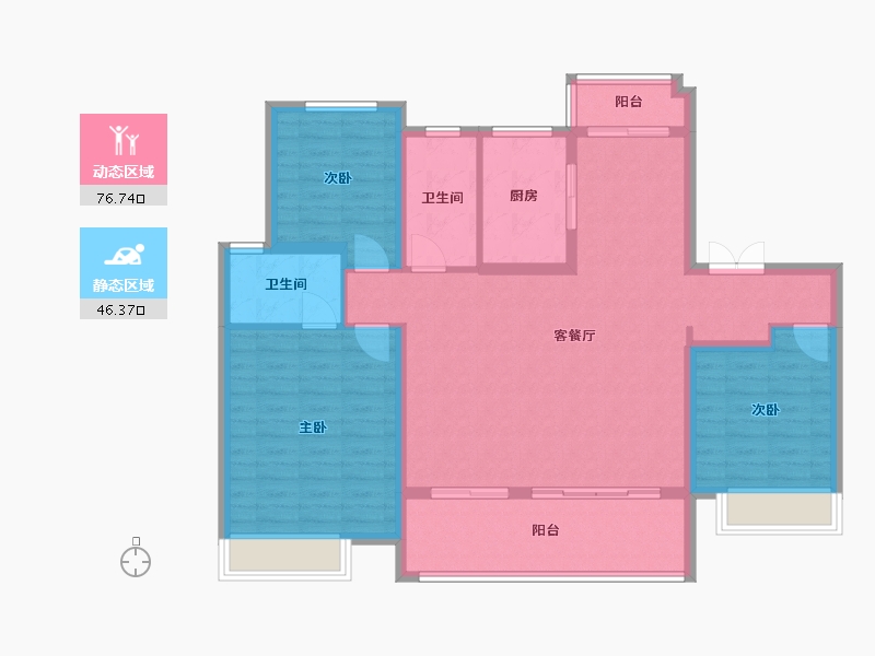 河南省-焦作市-建业新筑-111.20-户型库-动静分区