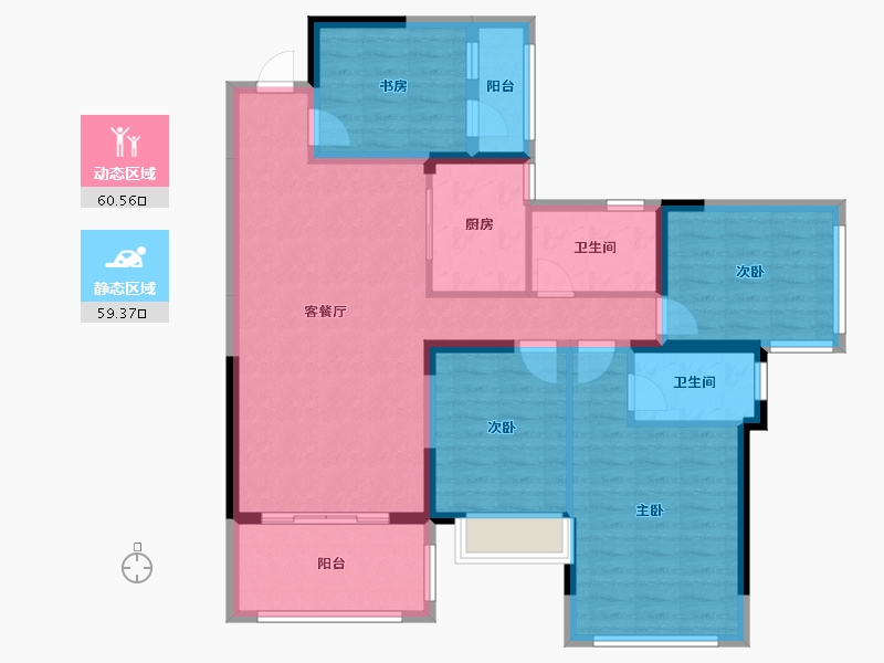 广西壮族自治区-玉林市-梧桐墅清华苑-92.80-户型库-动静分区