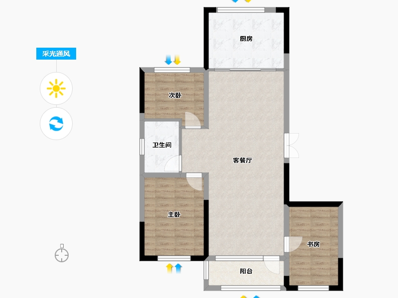 辽宁省-营口市-富甲甲天下-94.02-户型库-采光通风