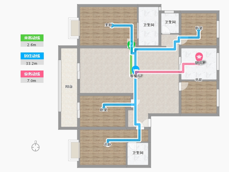 浙江省-宁波市-江万府-128.00-户型库-动静线