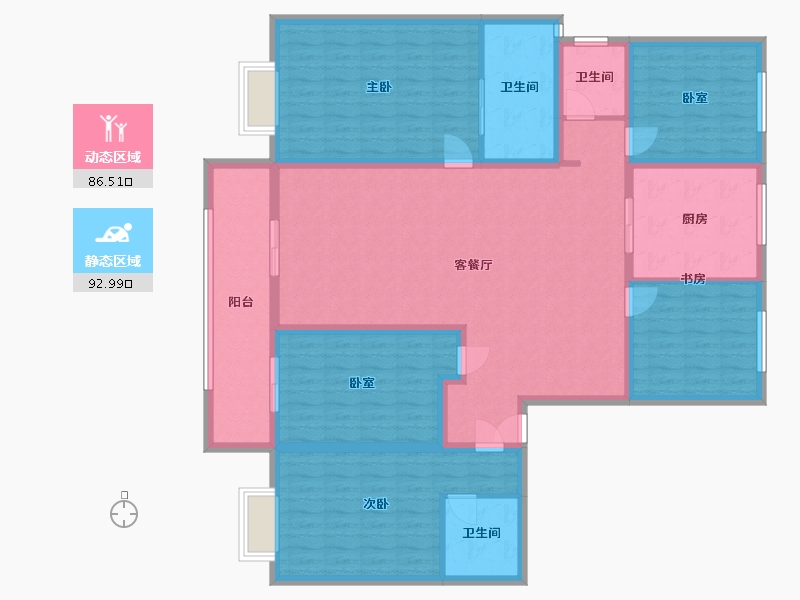 浙江省-宁波市-江万府-128.00-户型库-动静分区