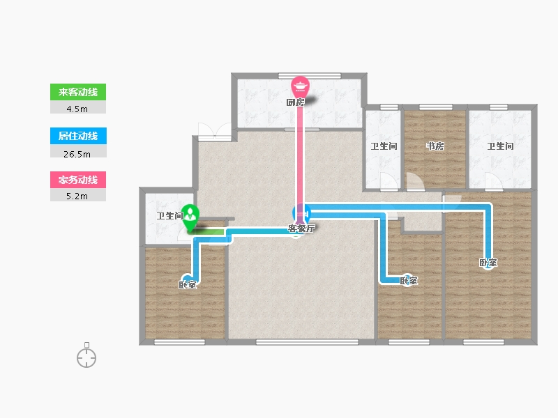 陕西省-西安市-高新云墅-160.00-户型库-动静线