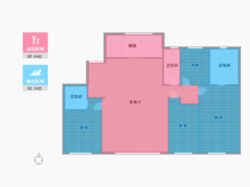 陕西省-西安市-高新云墅-160.00-户型库-动静分区