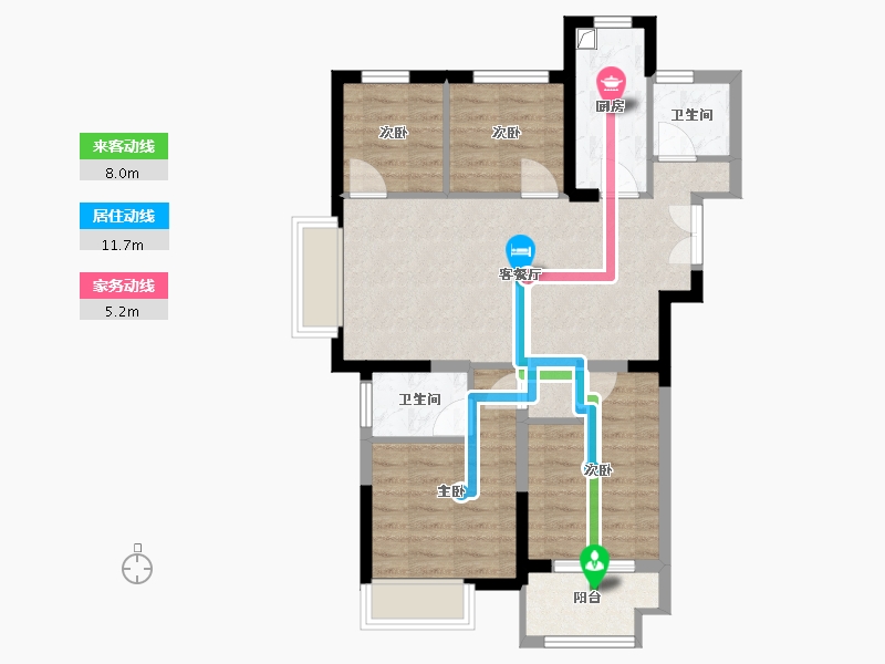 浙江省-嘉兴市-熙景诚品苑-80.00-户型库-动静线