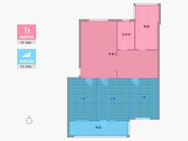 河南省-郑州市-河南省农业厅家属院-106.00-户型库-动静分区