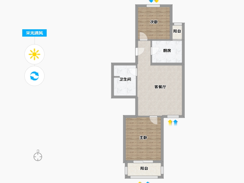 北京-北京市-清逸西园-68.00-户型库-采光通风