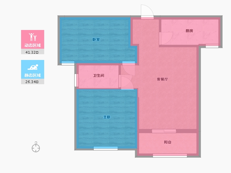 湖北省-武汉市-万象公裕-60.80-户型库-动静分区