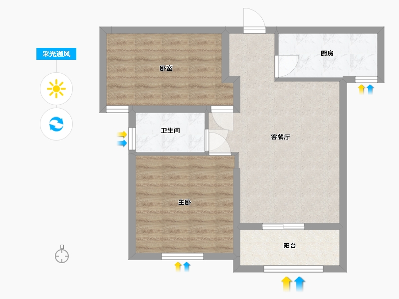 湖北省-武汉市-万象公裕-60.80-户型库-采光通风