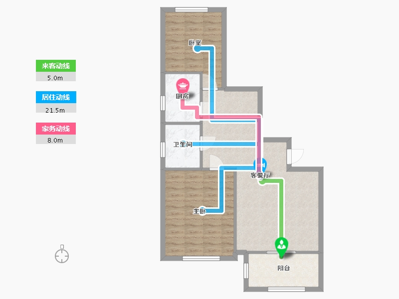 陕西省-西安市-高科新花园-83.20-户型库-动静线