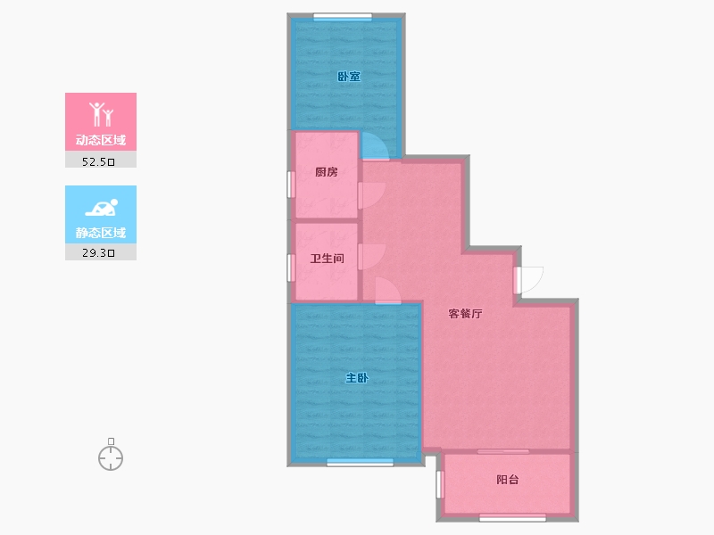 陕西省-西安市-高科新花园-83.20-户型库-动静分区