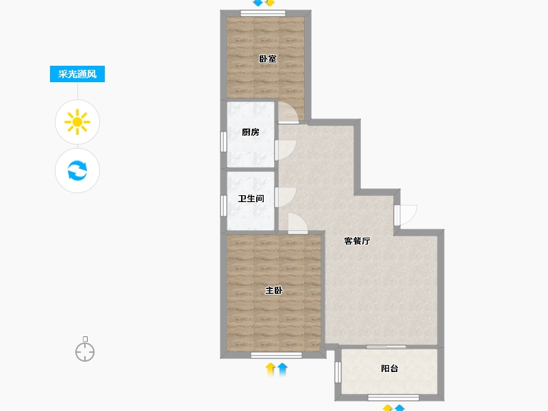 陕西省-西安市-高科新花园-83.20-户型库-采光通风