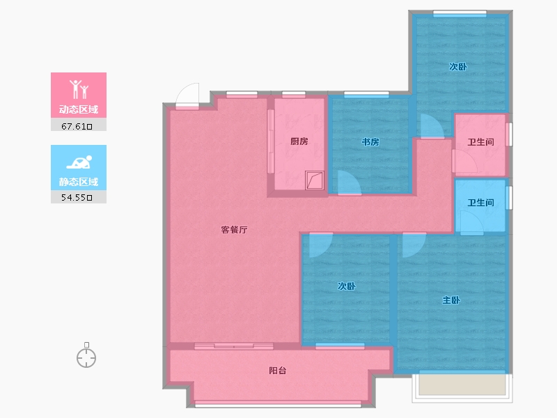 安徽省-芜湖市-港龙-109.60-户型库-动静分区