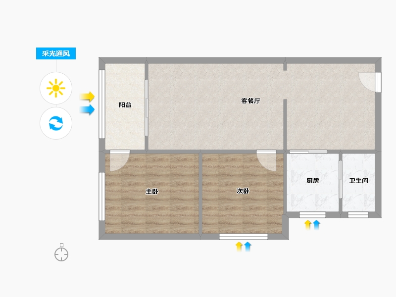 四川省-成都市-和谐苑(大石西一街)-70.00-户型库-采光通风