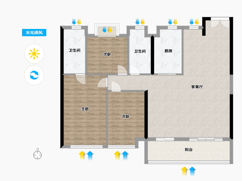 福建省-福州市-祥禾公馆-120.00-户型库-采光通风