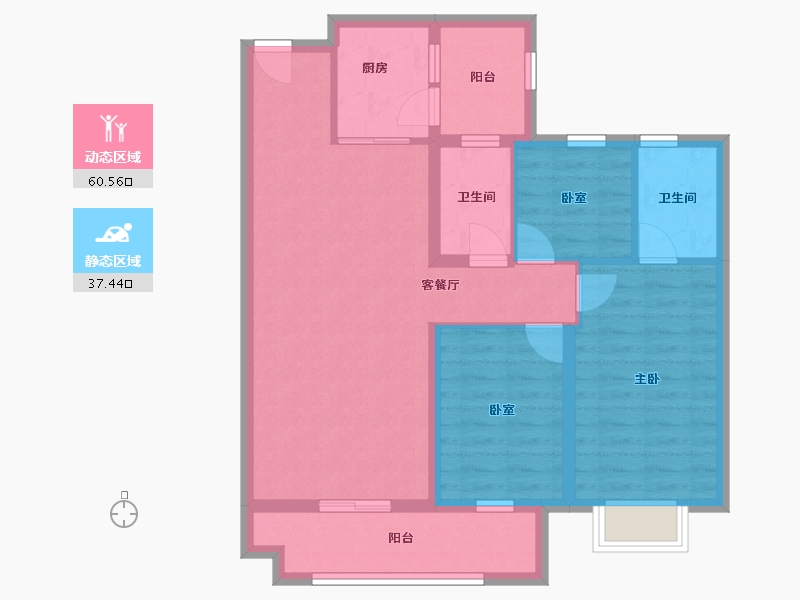 河北省-邢台市-海德奕诚悦湖公馆-98.40-户型库-动静分区