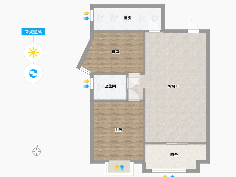 湖南省-长沙市-曙光领峰-76.00-户型库-采光通风