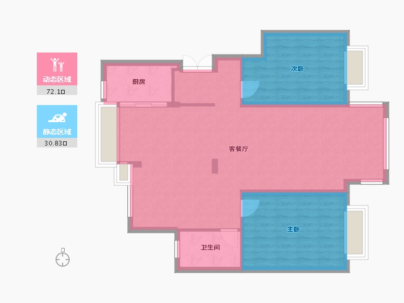 江苏省-泰州市-鹏欣领誉4期-92.00-户型库-动静分区