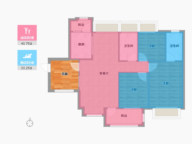 广东省-珠海市-碧水岸-101.60-户型库-动静分区