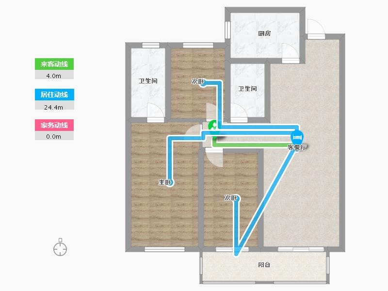 山西省-吕梁市-坤利学府-107.66-户型库-动静线