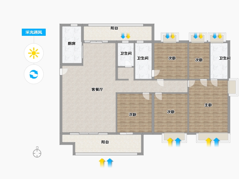 福建省-泉州市-安腾礼悦台-187.00-户型库-采光通风