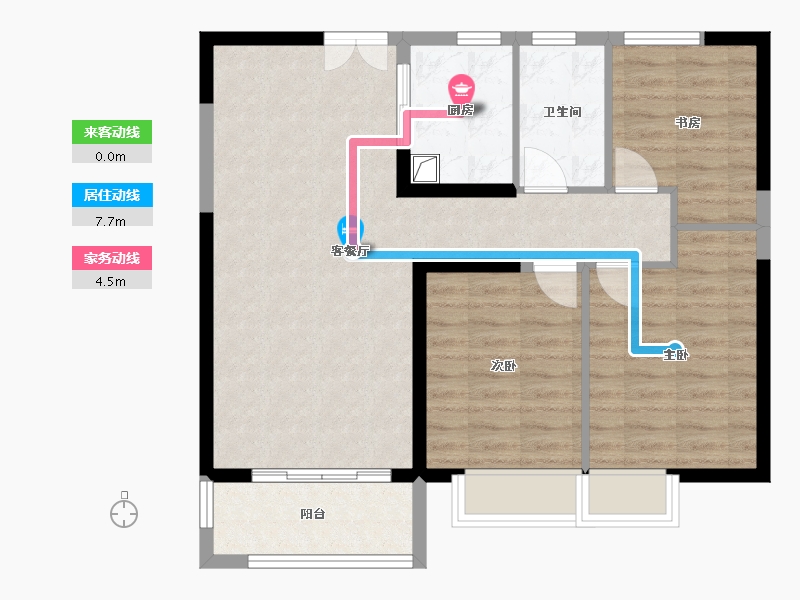 陕西省-榆林市-金柳香堤小区-79.85-户型库-动静线