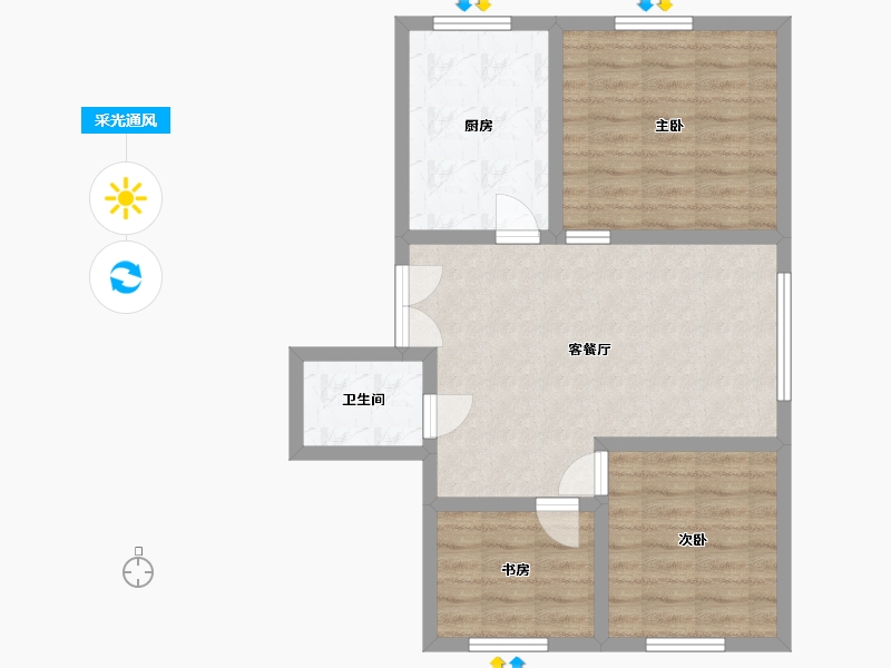 黑龙江省-双鸭山市-宝清东方第一邨-103.30-户型库-采光通风