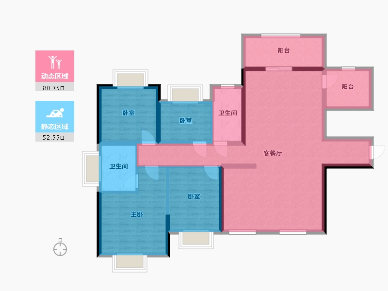 广西壮族自治区-百色市-碧园紫荆城-119.00-户型库-动静分区