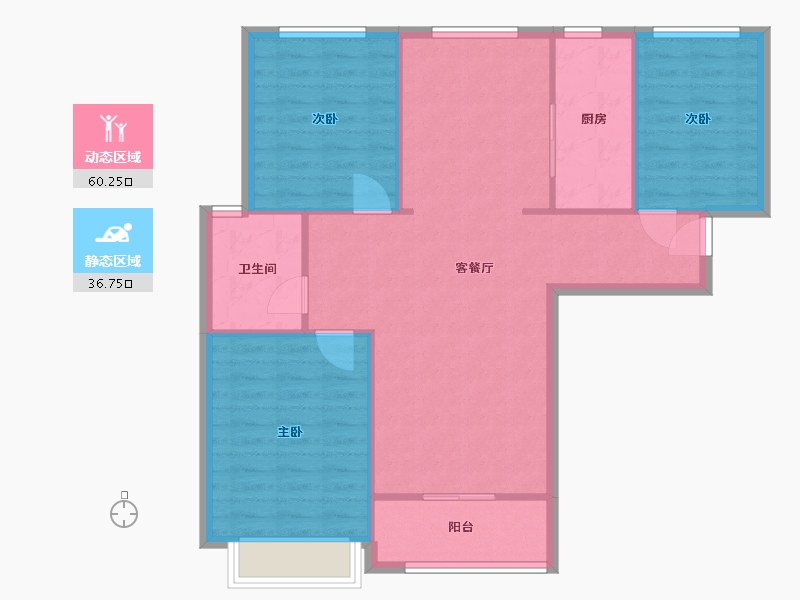 河南省-郑州市-浩创梧桐花语-83.42-户型库-动静分区