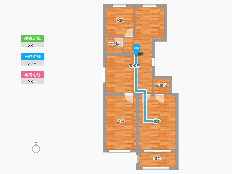 黑龙江省-鹤岗市-鼎盛家园-77.60-户型库-动静线