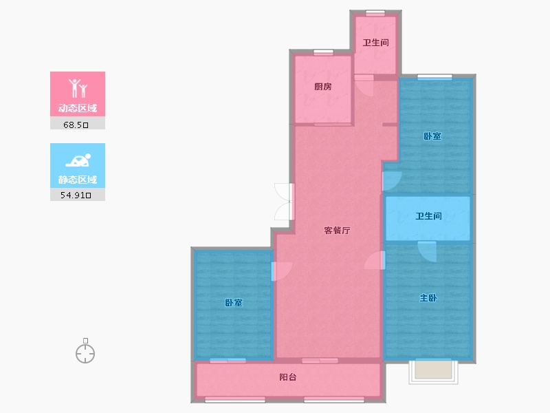 河北省-保定市-尚玉园-111.64-户型库-动静分区