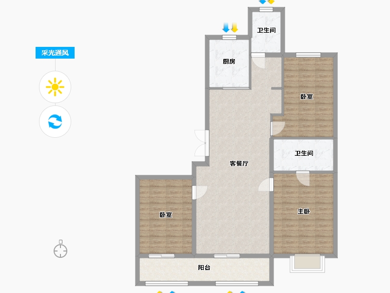 河北省-保定市-尚玉园-111.64-户型库-采光通风