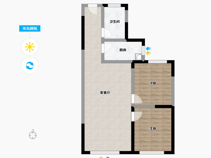 河南省-郑州市-理想名家-69.95-户型库-采光通风